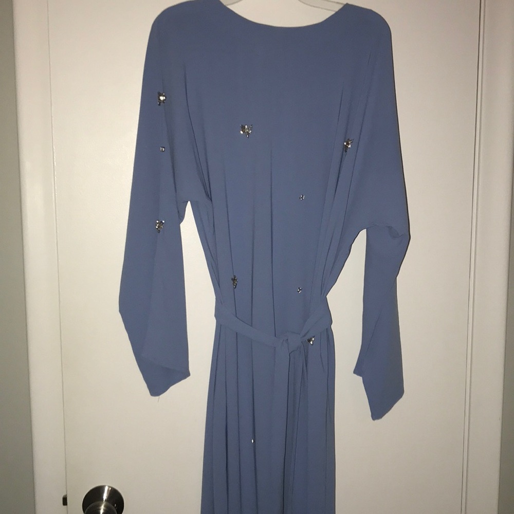 Long sleeve blue dress